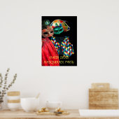 POSTER MARDI GRAS MASQUERADE COUPLE, HARLEQUIN COSTUME (Cuisine)