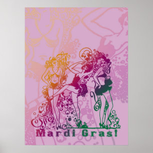 Poster Mardi Gras montre