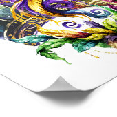 Poster Mardi Gras - Oiseau Et Couronne (Coin)