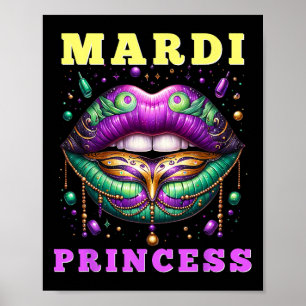 Poster Mardi Gras Princesse Mardi Gras Lips 2025 Femmes