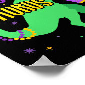 Poster Mardi Gras Saurus Dinosaur T-rex Avec Jester Joker (Coin)