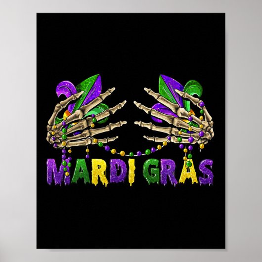 Poster Mardi Gras Skeleton Mains (Devant)
