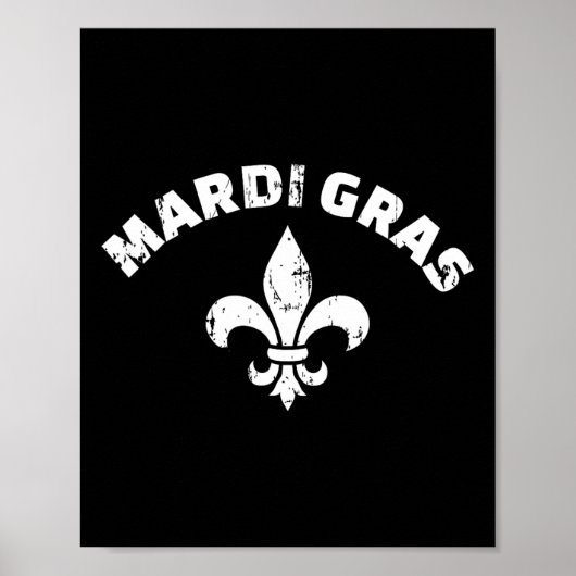 Poster Mardi Gras Vintage Fleur De Lis (Devant)