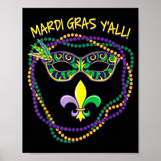 Poster Mardi Gras Yall  (Devant)