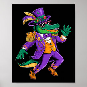 Poster Mardigator Mardi Gras Alligator Costume Hommes Enf