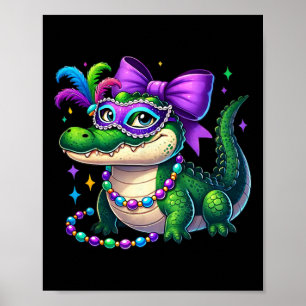Poster Mardigator Mardi Gras Alligator Costume Hommes Fem