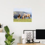 Poster Mare avec Foal, îles Shetland, Ecosse (Bureau à domicile)
