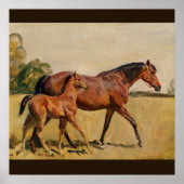 Poster Mare et poulain par Munnings (Devant)