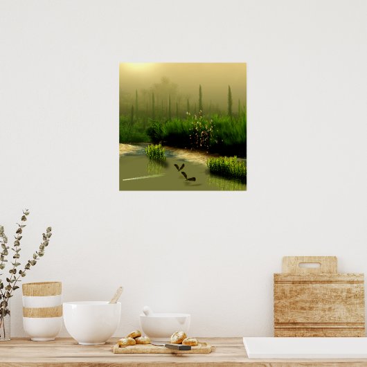 Poster marécage brumeux (Cuisine)