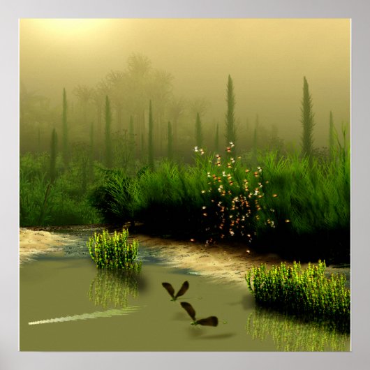 Poster marécage brumeux (Devant)