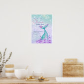 Poster Marée de sirène sous la mer violet Anniversaire (Cuisine)