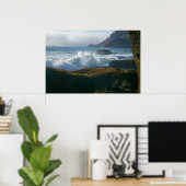 Poster Marée entrante de la côte de l'Oregon (Bureau à domicile)