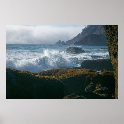 Poster Marée entrante de la côte de l'Oregon (Devant)