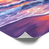 Poster Marée violette Peinture d'océan de vagues de couch (Coin)