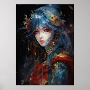 Poster Marées Tranquilles : Un Anime Symphonique Aquarell