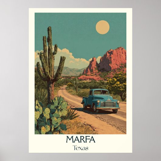 Poster Marfa Texas Desert Vista Art (Devant)