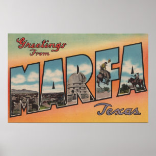 Poster Marfa, TexasScènes de grandes lettresMarfa, TX