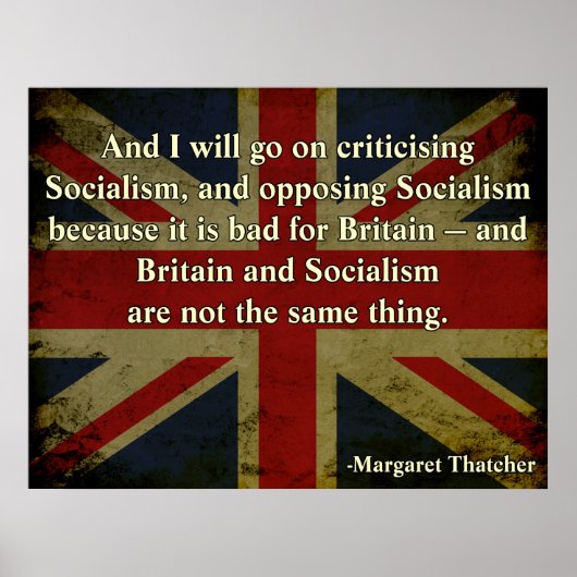 Poster Margaret Thatcher Anti-socialisme (Devant)