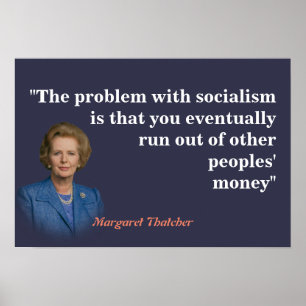 Poster Margaret Thatcher Cite Sur Le Socialisme