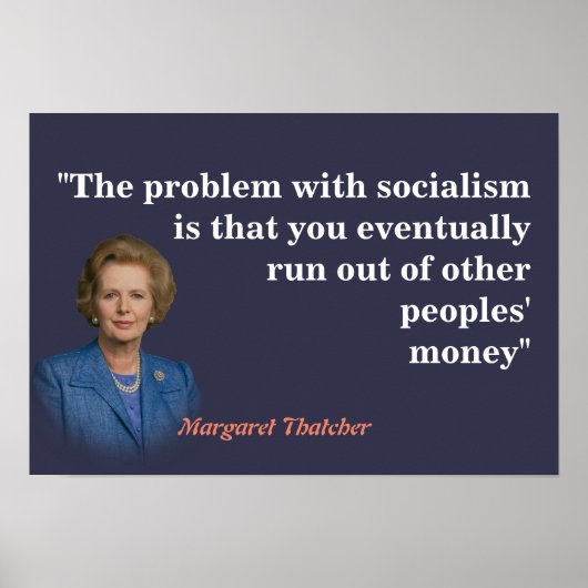 Poster Margaret Thatcher Cite Sur Le Socialisme (Devant)
