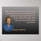 Poster Margaret Thatcher Cite Sur Les Pensées Et Les Idée (Devant)