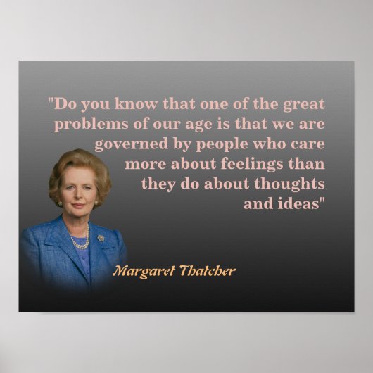 Poster Margaret Thatcher Cite Sur Les Pensées Et Les Idée (Devant)