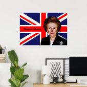Poster Margaret Thatcher - Drapeau britannique (Bureau à domicile)