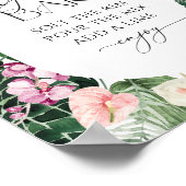 Poster Margarita Bar Fête des mariées Feuille Tropical Po (Coin)