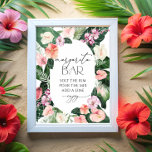 Poster Margarita Bar Fête des mariées Feuille Tropical Po<br><div class="desc">Poster de Fête des mariées Feuille de Margarita Bar Tropical. Éléments correspondants disponibles. Voir la collection complète ici : https://www.zazzle.com/collections/watercolor_tropical_flowers_and_leaves-119671500108864210</div>