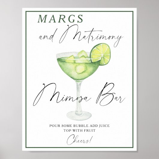 Poster Margarita Bride douche Mimioza bar (Devant)