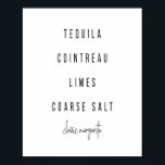 Poster Margarita Cocktail Recette<br><div class="desc">Margarita Cocktail Recette</div>