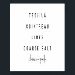 Poster Margarita Cocktail Recette<br><div class="desc">Margarita Cocktail Recette</div>