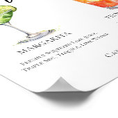 Poster Margarita Tequila Sunrise Mariage Cocktails Menu (Coin)