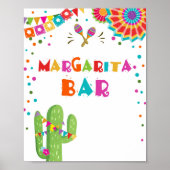 Poster Margaritas Bar Boissons Cactus Fiesta Panneau de t (Devant)