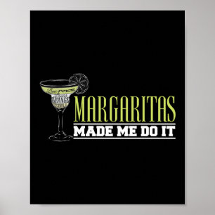Poster Margaritas m'a fait faire ça drôle de barman