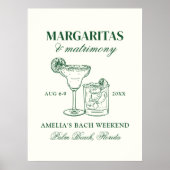 Poster Margaritas & Mariage Bachelorette Week-end (Devant)