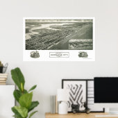 Poster Margate City, NJ Carte panoramique - 1925 (Bureau à domicile)