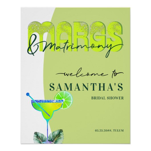 Poster Marges Mariage Tequila Fête des mariées Bach Bienv (Devant)