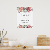 Poster MARGOT Dusty Rose Blush Rose Floral Cartes & Cadea (Cuisine)