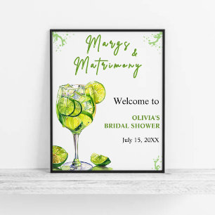 Poster Margs & Martrimony Cocktail Fête des mariées Bienv