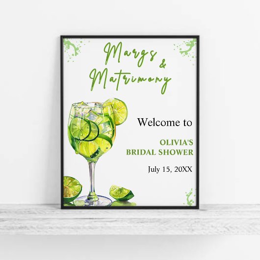 Poster Margs & Martrimony Cocktail Fête des mariées Bienv