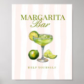 Poster Margs & Matrimony Margarita Bar Sign (Devant)