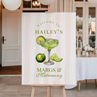 Poster Margs & Matrimony Margarita Bridal Shower Sign