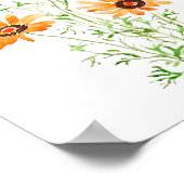 Poster marguerite d'Afrique orange peinte à la main (Coin)