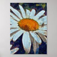 Marguerite Daisy avec Insectes ailées Art Floral