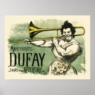 Poster MARGUERITE DUFAY French Trombonist Vintage Theater