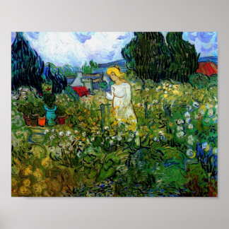 Poster Marguerite Gachet in Garden Van Gogh Art