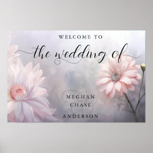 Poster Marguerite romantique BOHO rose