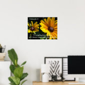 Poster Marguerites à œil noir avec verset des Écritures (Bureau à domicile)