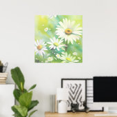 Poster Marguerites blanches (Bureau à domicile)